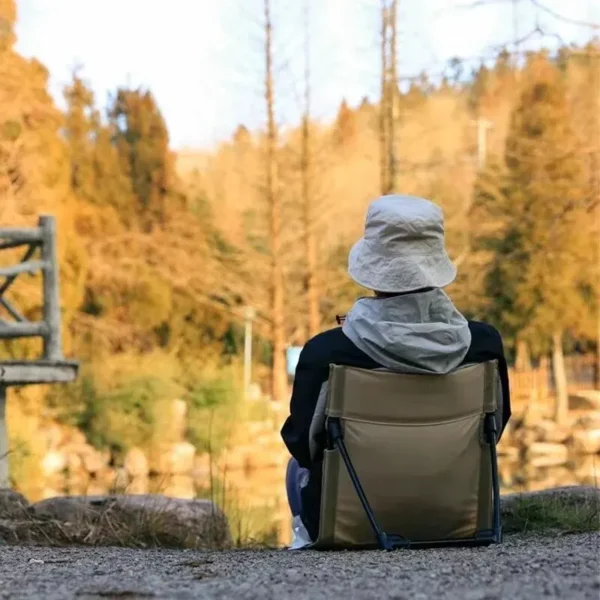 Outdoor Camping Lightweight Comfortable Folding Chair Park Leisure Beach Chair Portable Single Lazy Chair Back Chair - Image 2
