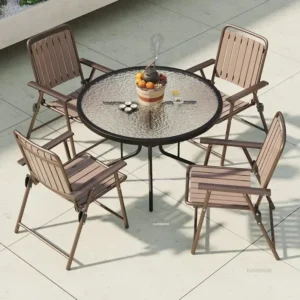 Open-air Balcony Patio Outdoor Furniture Sets Outdoor Foldable Table and Chair Garden Furniture Sets Leisure Coffee Table Chair