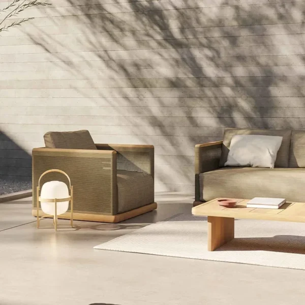 Modern Minimalist Home Furniture Wood Garden Sofa Set Outdoor Patio Furniture Teak Sofa and Coffee Table Set - Image 6