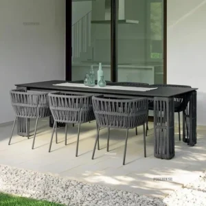 Nordic Garden Furniture Sets Simple Outdoor Rope Table and Chair Set Courtyard Terrace Villa Waterproof Sunscreen ChairN