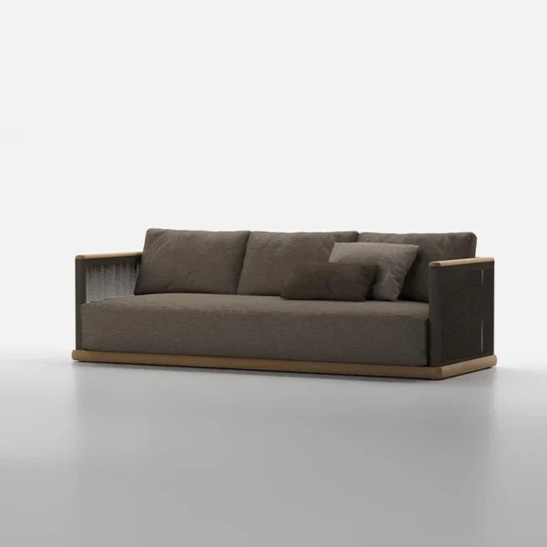 Modern Minimalist Home Furniture Wood Garden Sofa Set Outdoor Patio Furniture Teak Sofa and Coffee Table Set - Image 2