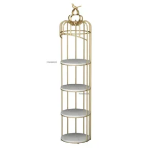 Nordic Metal Bird Cage Shaped Rack Multi Layer Storage Shelves Gold Decor For Home Balcony Decoration Indoor Iron Flower Stand