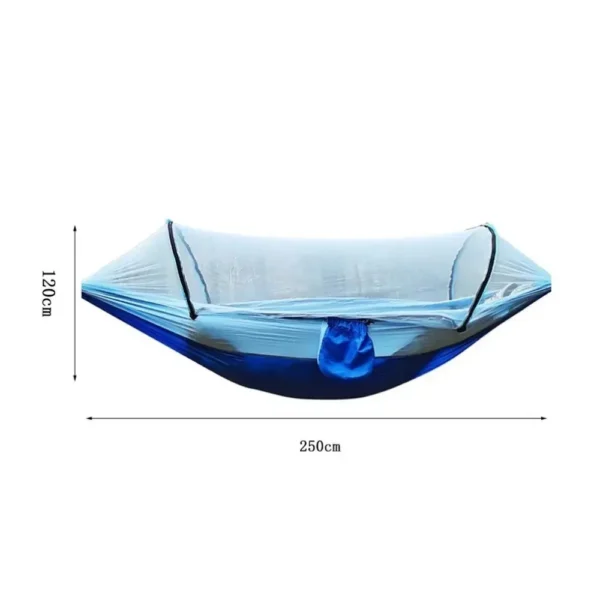 Outdoor Camping Hammock With Mosquito Net Lightweight Hanging Hammocks High Strength Parachute Fabric Hanging Bed Net 250x120cm - Image 6