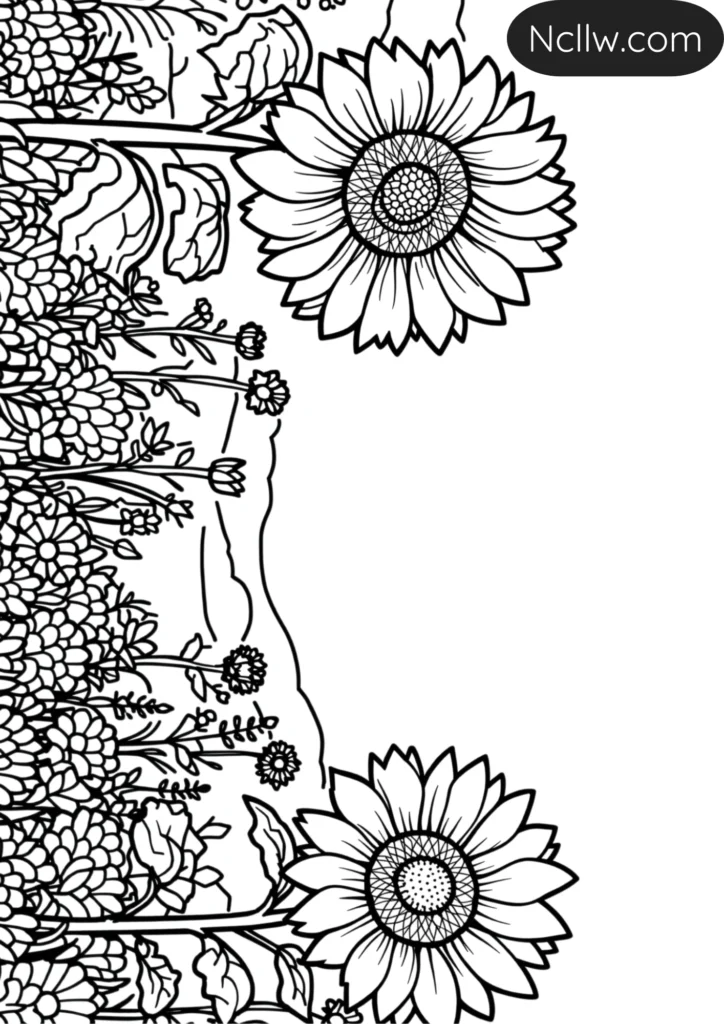 Beautiful Sunflower and Garden