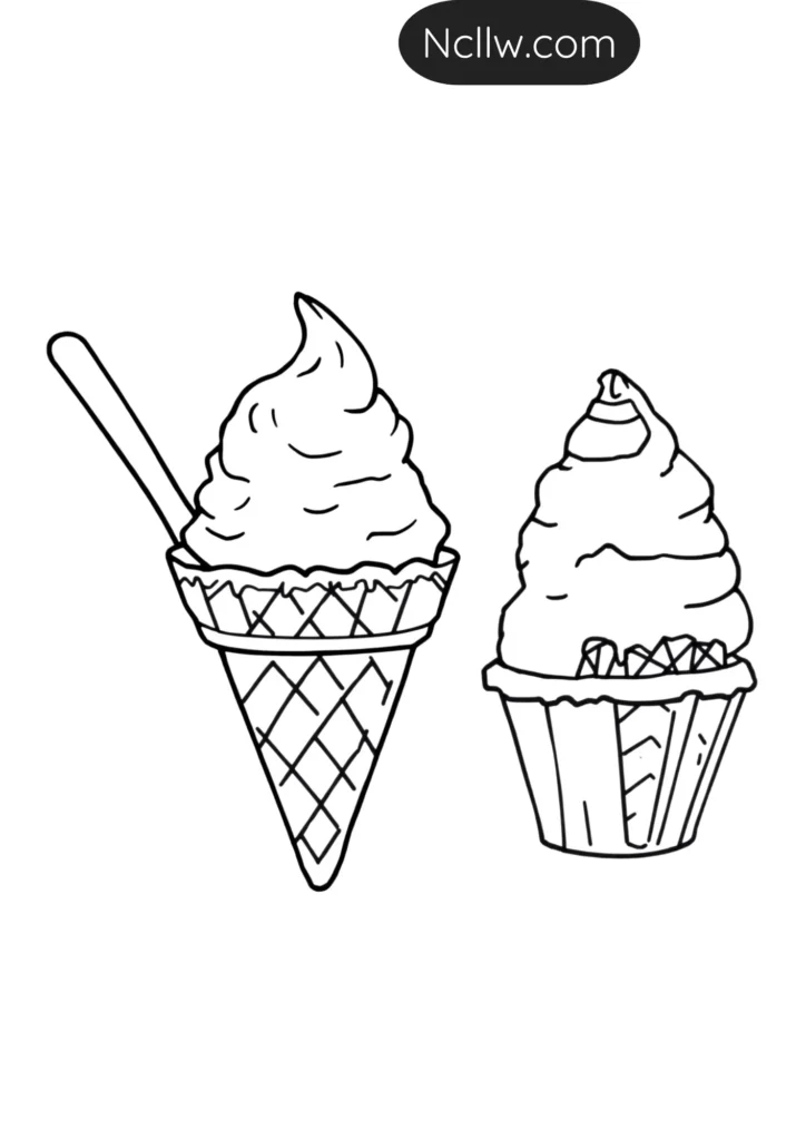 Delicious Ice Cream and Treats Coloring Sheets